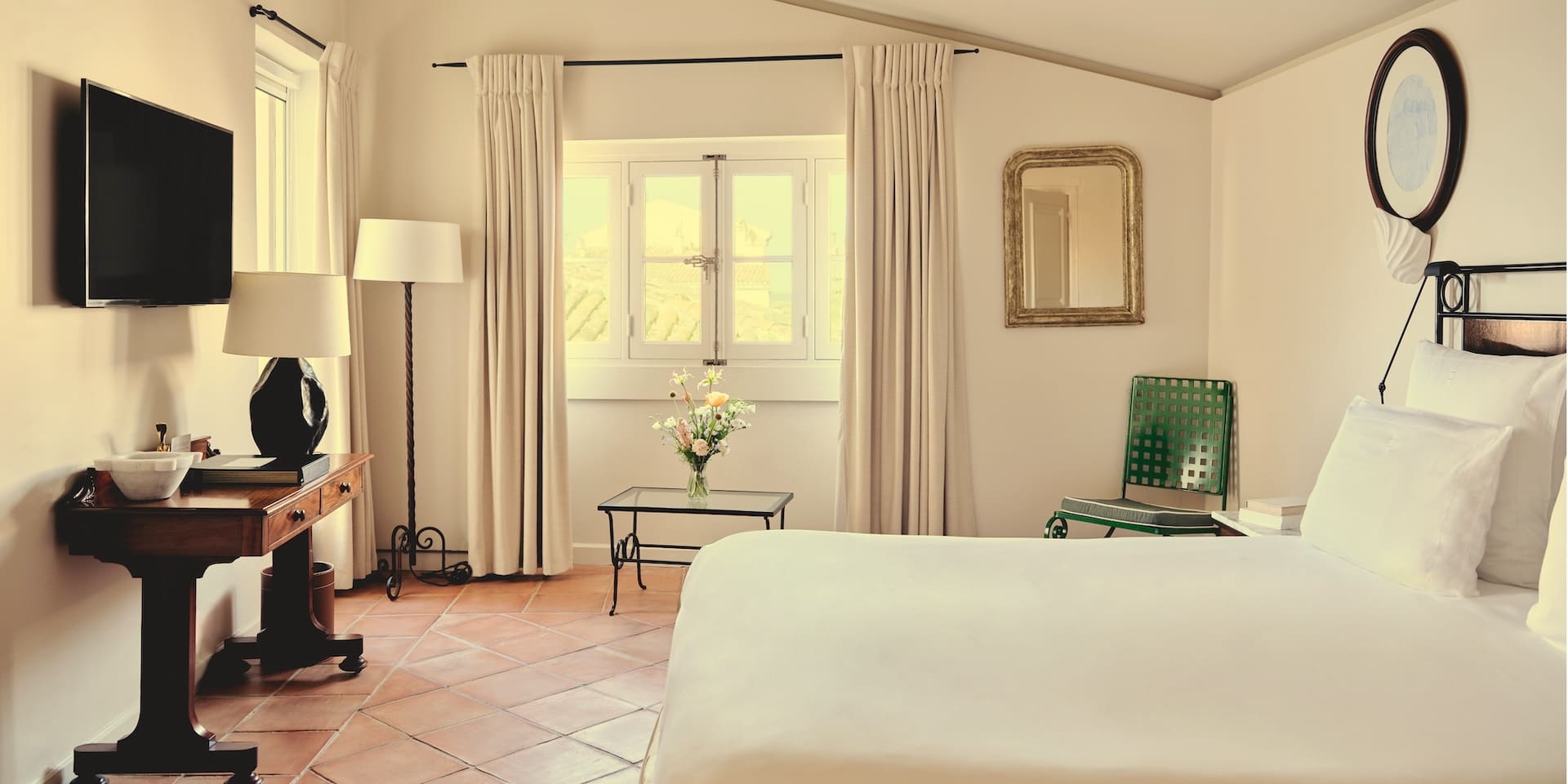 Elegant living area of the Prestige Tropezian Suite.